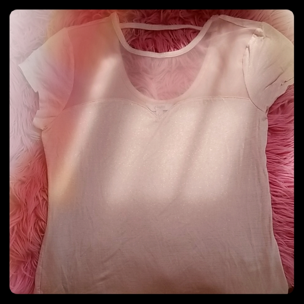 Light pink mesh top t-shirt